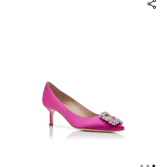 Manolo Blahnik Hangisi 50 Satin Pumps – Fuchsia Pink - Picture 8 of 8